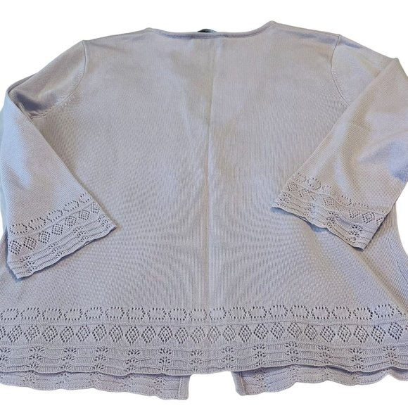 Norton McNaughton Laveder 1 Button Cardigan Sweater Petite Small Women Lace - Picture 13 of 13